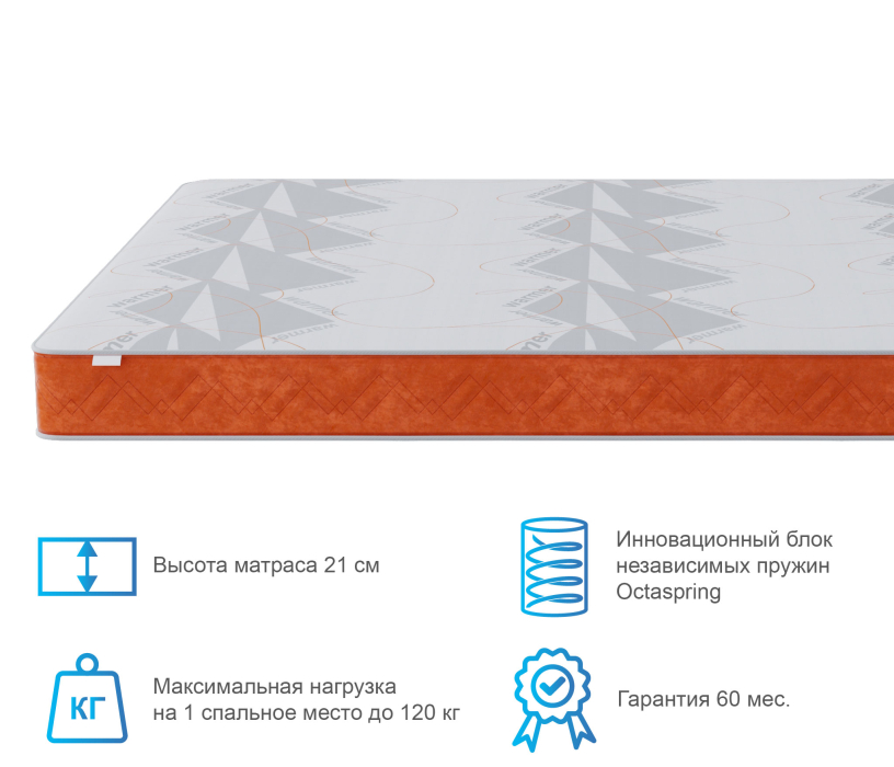 900 x 2000, Матрас Корсика-Зодиак в чехле Warmer в скрутке 900х2000