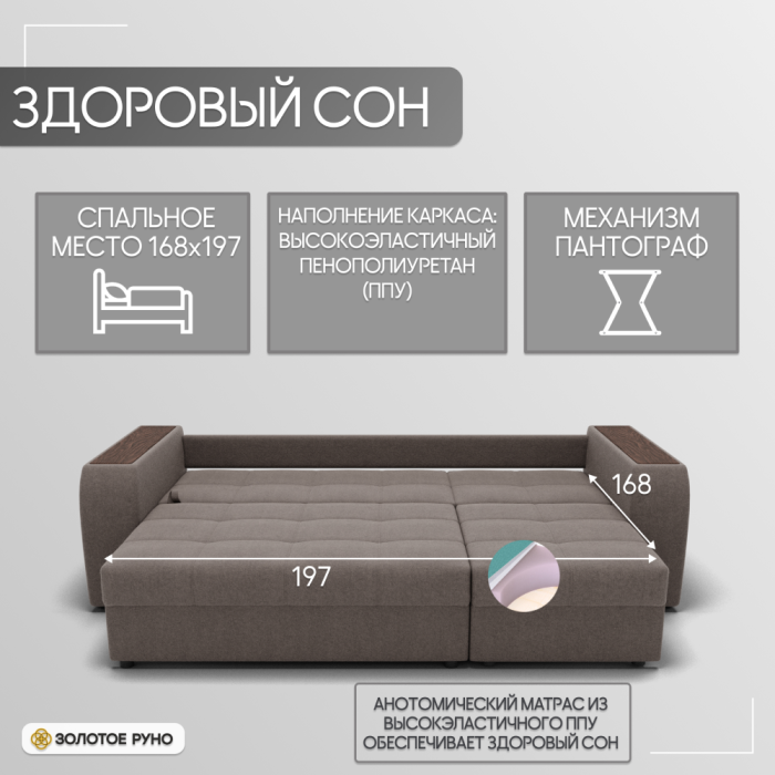 Диваны с ящиком для белья, Прямой диван Сенатор-1 ППУ, велюр