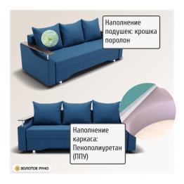 Прямой диван Квадро-1 ППУ, велюр