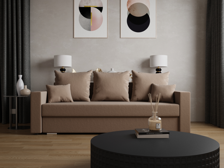 Диваны с ящиком для белья, Прямой диван Олимп-1 ПБ, велюр