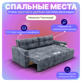 Прямой диван Рио, ППУ, Симпл