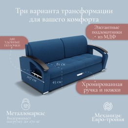 Прямой диван Дубай-1 ППУ, велюр