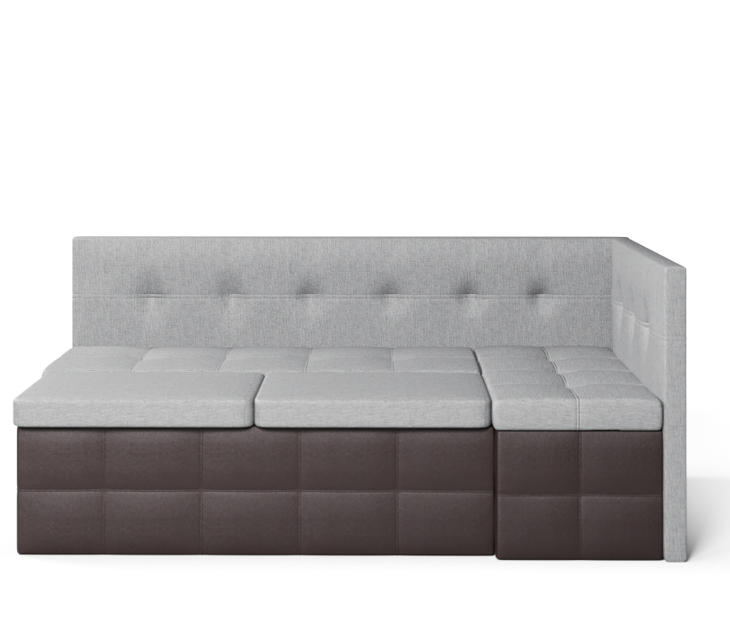 Диваны угловые кухонные, Диван кухонный угловой Домино 2 выкатной, рогожка+экокожа