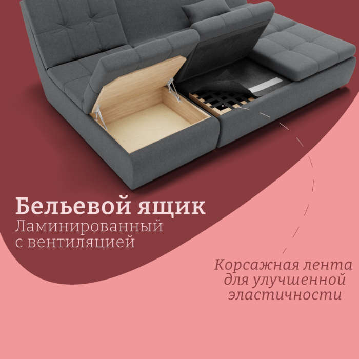 Диваны угловые в гостиную, Угловой диван Калифорния-2 ППУ, велюр