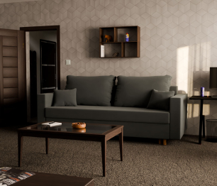 Прямой диван Пульсар,еврокнижка,велюр