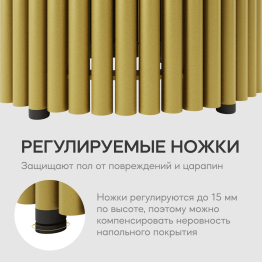 Стол круглый журнальный с металлическим золотым подстольем GENGLASS TRUBIS Wood M 100