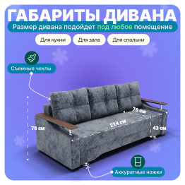 Прямой диван Квадро-1, ПБ, Симпл