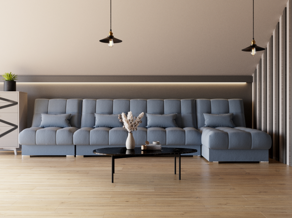 Диваны угловые в гостиную, Угловой диван Фиеста-3 НПБ, велюр