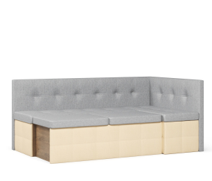 Диван кухонный угловой Домино 2 выкатной, рогожка+экокожа