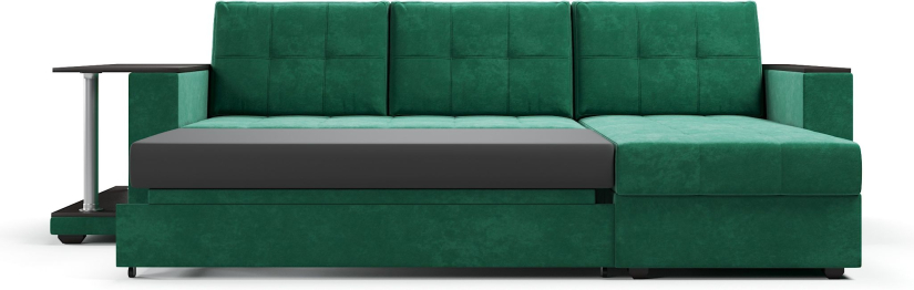 Диван-кровать угловой со столом Атланта Классик 145, велюр