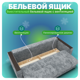 Прямой диван Лофт-1, НПБ, Симпл