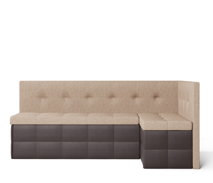 Диваны угловые кухонные, Диван кухонный угловой Домино 2 выкатной, рогожка+экокожа